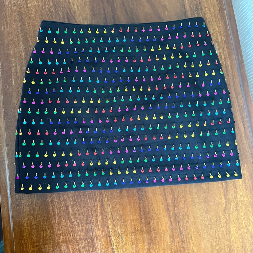Milly Black Mini Skirt with Colorful Accents